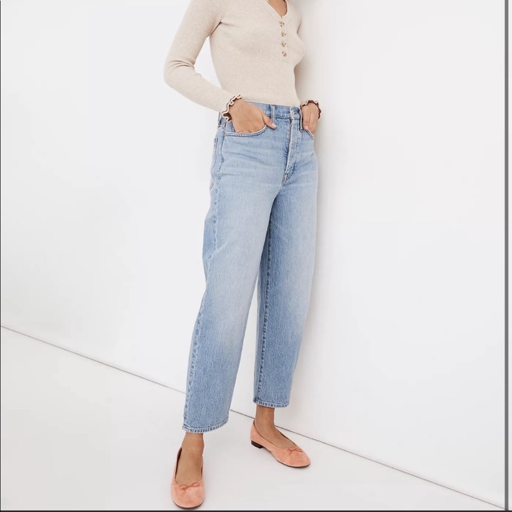 MADEWELL Balloon light medium tapered jeans In 24 petite